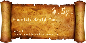 Hedrich Szalóme névjegykártya